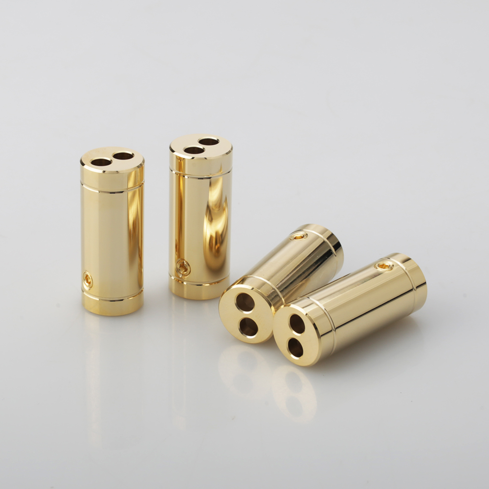 Audio Splitter Y - 4 pcs Chrome/Gold Plated Speaker Cable