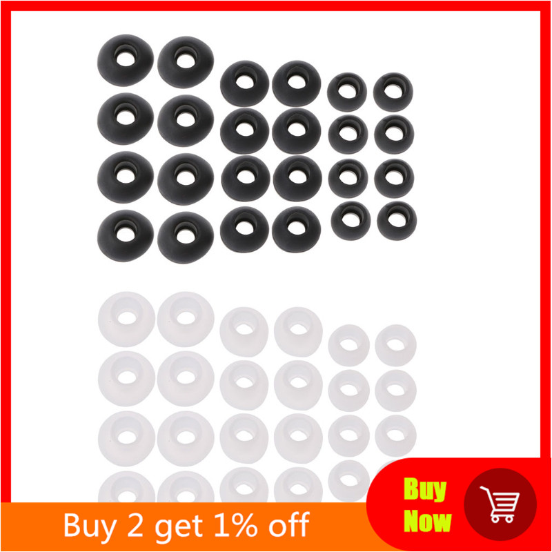 Silicone Ear Tip Replacement - 12 Pairs(S/M/L)/Set New Soft Clear Silicone