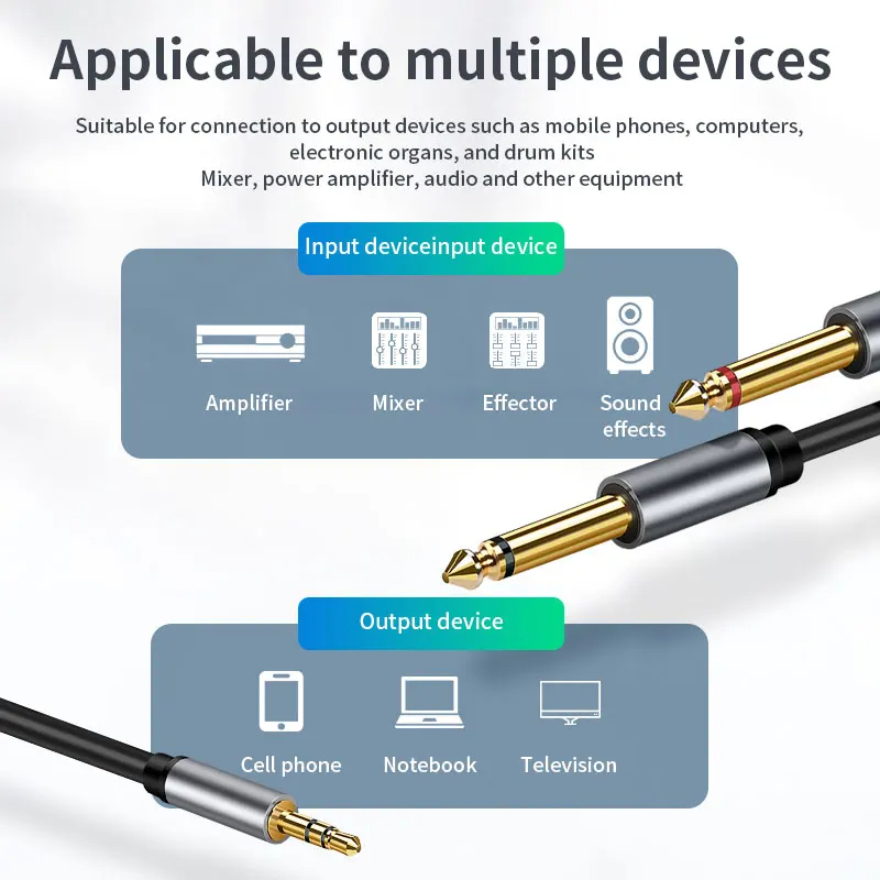 3.5mm to Double 6.5mm TRS Cabl - огляд і ціна Cable Extension 3.5