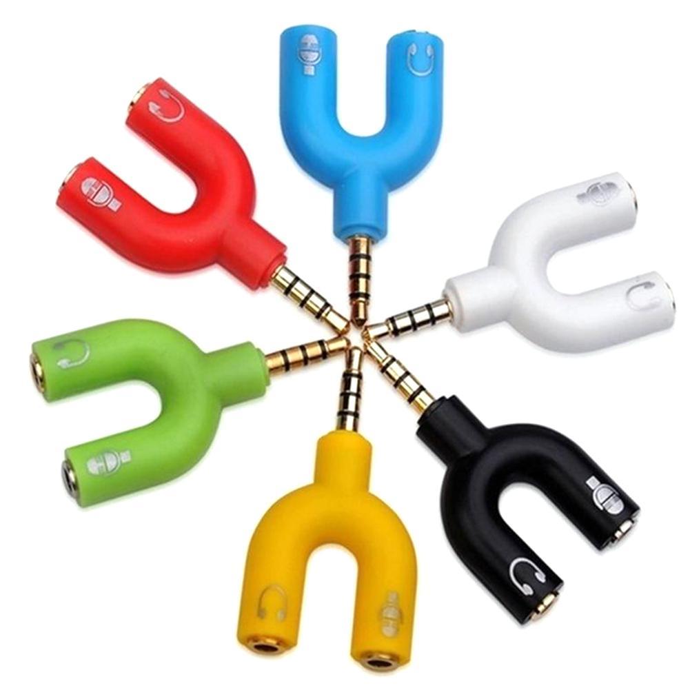 1PC Dual 3.5MM U Type Adapter  - огляд і ціна Earphone Splitter Jack