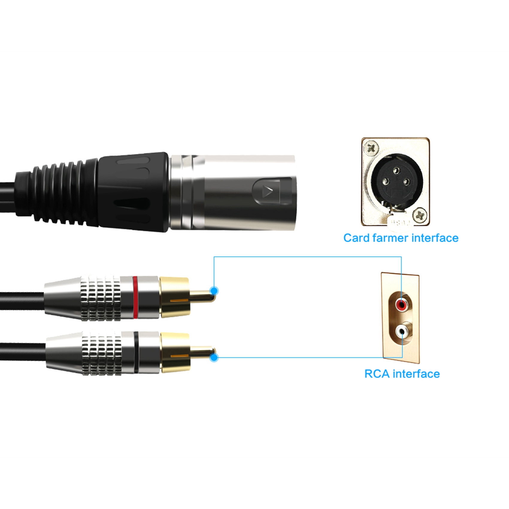 1 XLR Male to 2 RCA Male Plug  - огляд і ціна Audio Splitter Y