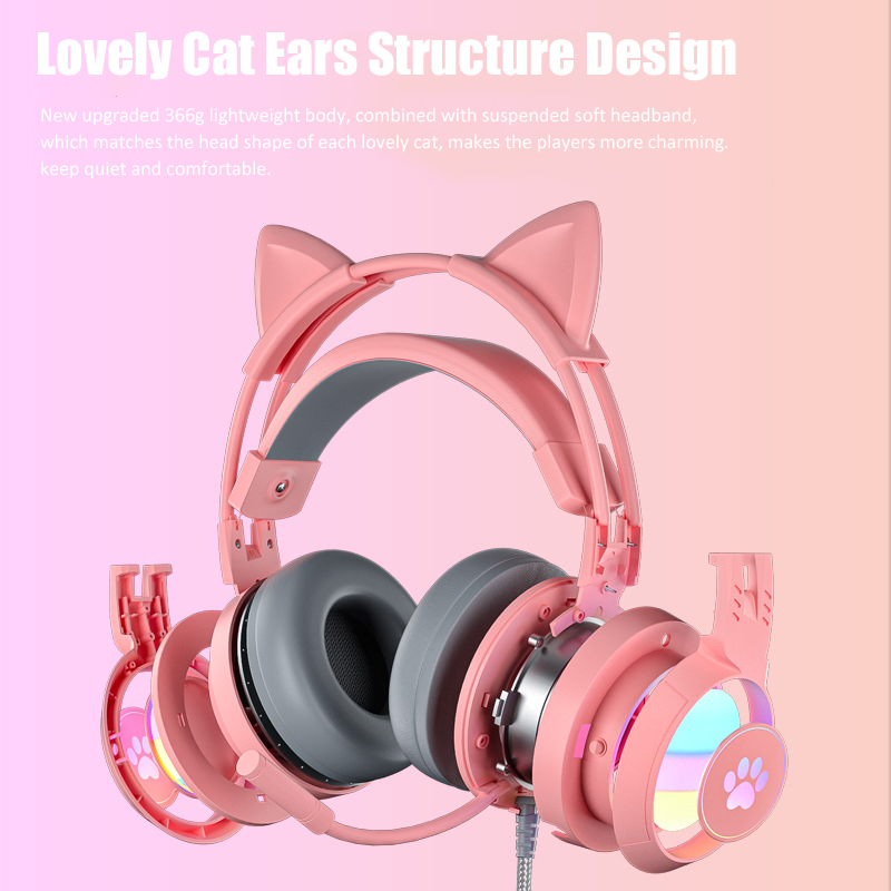 Cute Cat Ear Gaming Headphones - огляд і ціна Gaming Headset Rgb