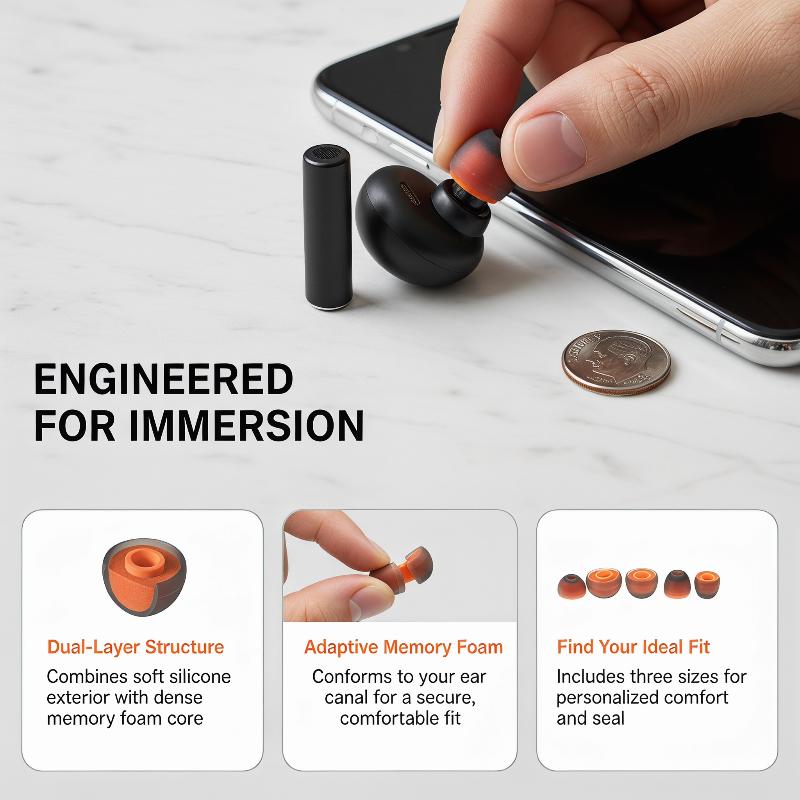 ❤️ 2PCS Memory Foam Earphones  - огляд і ціна Earphone Foam Tip