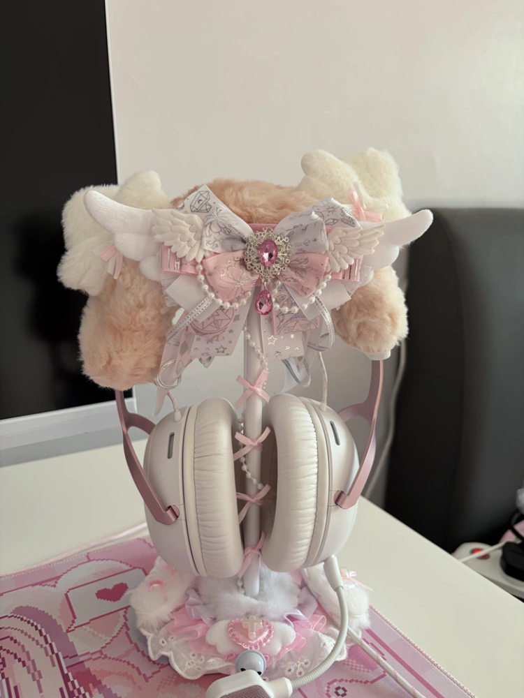 Cute Lace Headphone Stand Pink - огляд і ціна Headphone Stand Desk