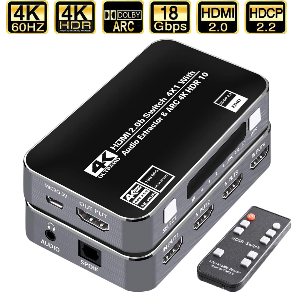 60Hz 4K HDMI Switch HDR HDMI A - огляд і ціна Earphone Splitter Jack
